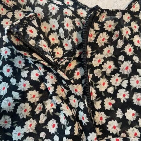 TOPSHOP Slip Dress Ditsy Floral Print Small Vintage 1990s Rare Made in UK - Picture 7 of 9